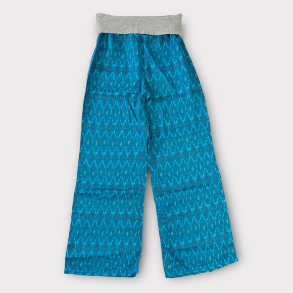 Sundance 100% Linen Printed Fold-over Wide Leg Pants Size Small - Picture 1 of 8